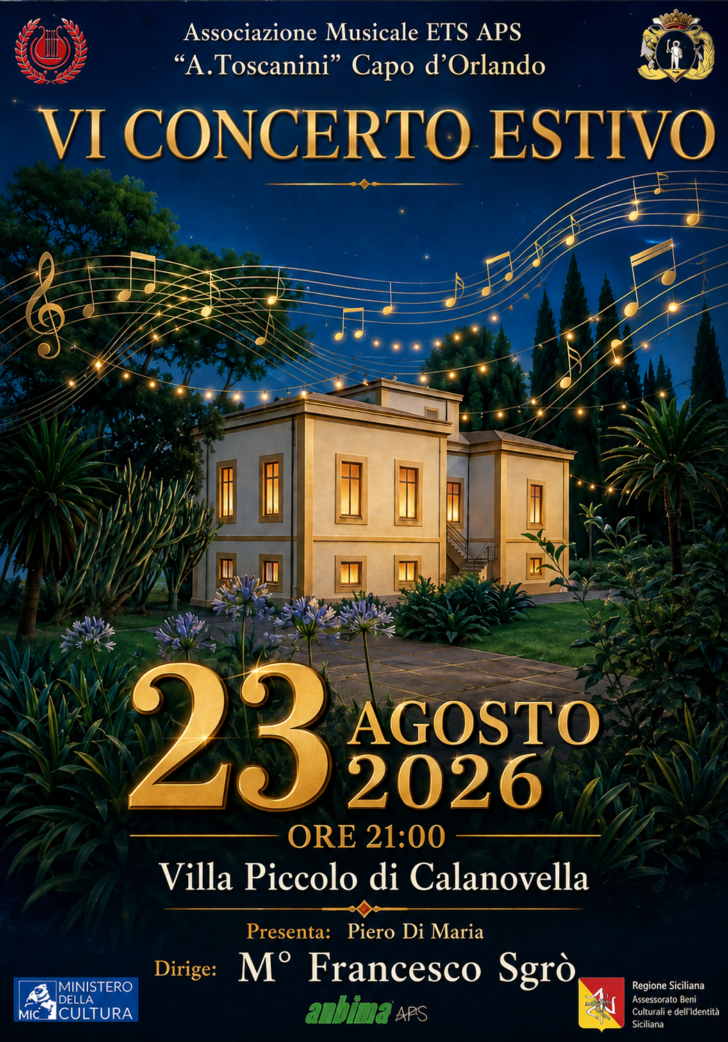 Capo d’Orlando, il suono della “Arturo Toscanini” attraversa le generazioni. Il 23 agosto il concerto a Villa Piccol
